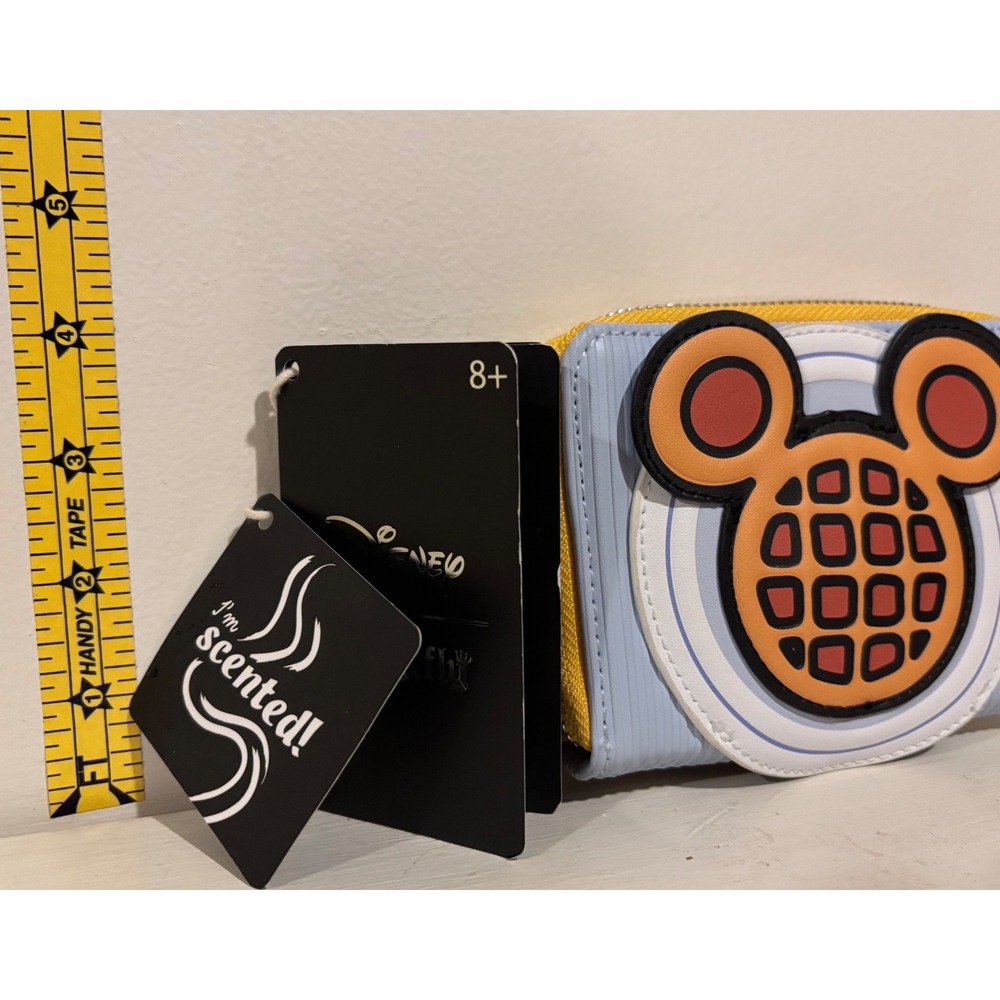 Loungefly Disney Mickey Waffle Scented Wallet Blue Yellow New With Tags - Picture 3 of 8